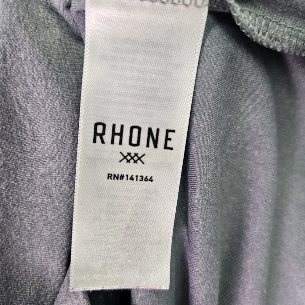 Rhone Reign Long Sleeve Tee Mens Medium Gray Performance Shirt UPF 50 Stretch - Picture 4 of 10